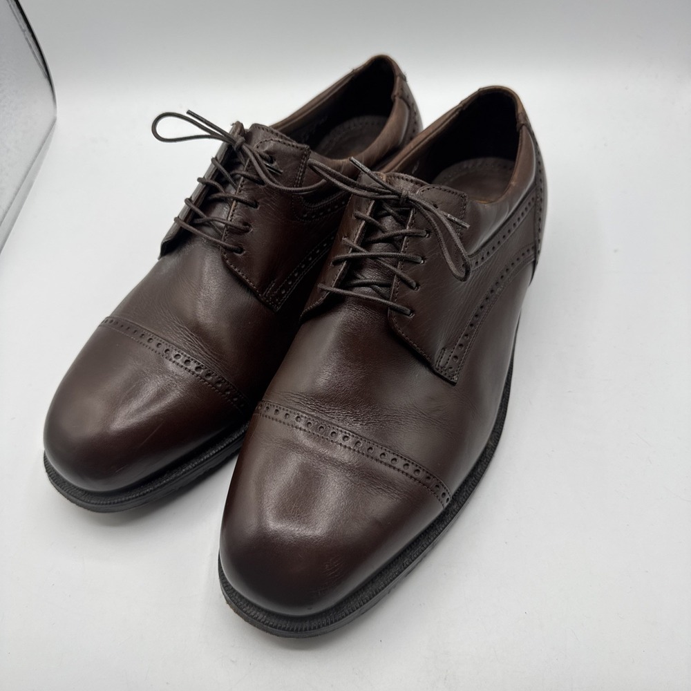 Florsheim MagneForce Shoes Men 9 Brown Leather Cap Toe Derby Dress Comfort